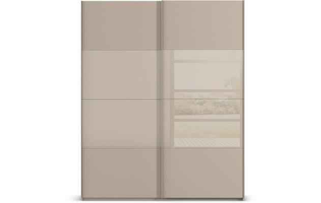 Goossens kledingkast finca combi glans mat glas bruin hoogwaardig meubelplaat - 8244384-{merk}-finca-combi-sts-bruin-schuifdeuren-01